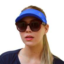 DELAÉ BeachWear Beach Visor Kit + Scrunchie Walking Beach Tennis UV50+ Evangelical Beach Fashion - Xanh đậm - Xem 3