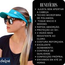 DELAÉ BeachWear Beach Visor Kit + Scrunchie Walking Beach Tennis UV50+ Evangelical Beach Fashion - Xanh đậm - Xem 10