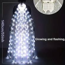 140cm Adult LED Dance Light Costume, Adult Party Glowing Costume, Performance Belly Dance Costume, Belly Dance LED Wings, Glowing Butterfly Cape, Halloween Christmas Carnival Performance Props, Stage Party