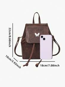 1 pieza Mochila minimalista de gran capacidad con estampado de mariposa para viaje, bolsa de hombro