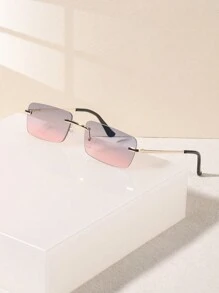 1/2/3 PCS Women's Metal Rimless Small Rectangle Fashion Eyewear For Nissan Outing And Wearing For Summer Beach Vacation,Outdoor,Travel Shades Fashion Glasses Casual Style Rectangle Frame For Going Out Outfit,Back To School