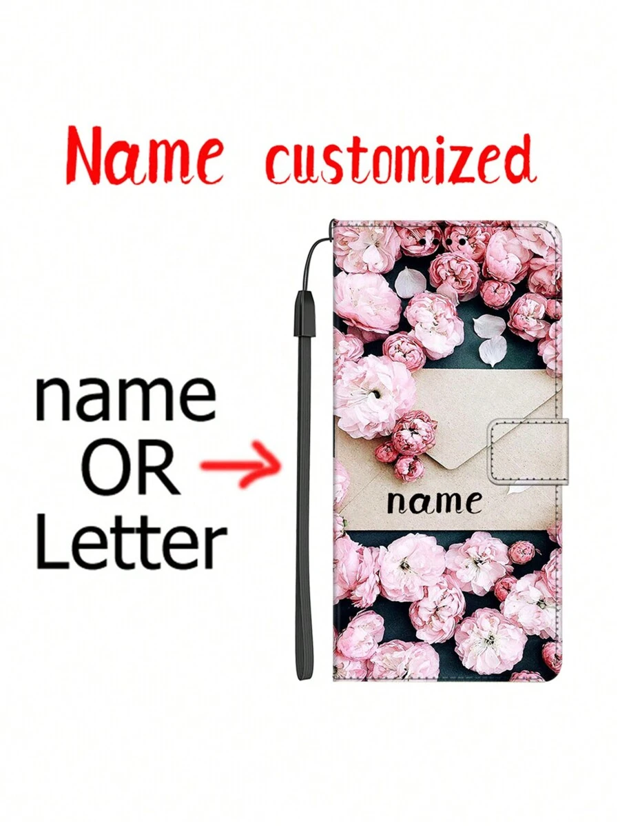 Ốp điện thoại tùy chỉnh có ngăn đựng thẻ, dây đeo, in chữ, quà tặng - Nhiều màu - Xem 1