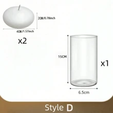 3PCS(1pc Clear Glass Candle Holder + 2pcs Floating Water Candles), Clear Glass Wedding Candle Holder For Heat-Resistant Aromatherapy Cup, Water Plant Cultivation, Candlelit Dinner, Room Ambience, Suitable For Wedding, Family Gathering, Party, Confession, Table Decoration