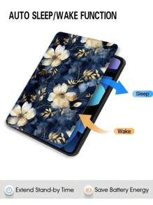 Étui de protection pour iPad coloré et peint avec motif marguerite, avec fente pour crayon, design pliable avec support, convient pour iPad Apple 11 pouces de 8e, 9e et 10e génération, iPad mini 6, en matériau acrylique