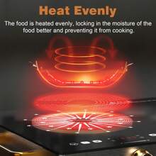 Disaenvir Portable Ceramic Hob 2 Zone, 3200W Plug In Electric Hob With Lock & Knobs & Touch Control, 56cm Built-In Cooktops For Hot Pot With Dual Zone, 9 Power Levels, 4 Hour Timer, 220-240V - Negro - Ver 3