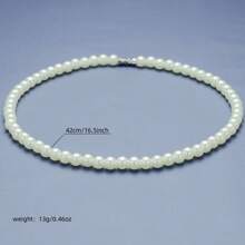 1 Piece Of French Slouchy Faux Pearl Necklace For Women, Niche Elegant, Versatile Clavicle Chain