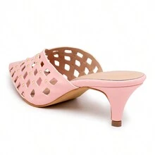 Tamanco Mule Scarpan Scarpin Feminino Slingback  Salto Baixo Fino Lançamento Verão - Rosê - Visão 4