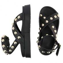 New Polka Dot Flatform Papete Sandal - màu đen - Xem 3