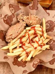 50张,食品吸油纸防油纸垫片纸炸鸡防油纸烘焙面包托盘纸烤盘垫片纸,婚礼装饰,圣诞节装饰,生日装饰,生日礼物,圣诞节餐桌装饰,圣诞节,圣诞节装饰,圣诞节礼物 - 小熊 - 查看 5