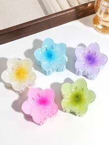 1 pièce Clip à cheveux élégant à la mode avec design floral dégradé, convient pour un port quotidien, cadeau pour femmes Halloween - Multicolore - Voir 1