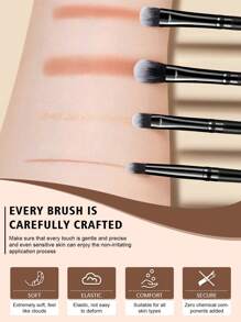 49件套化妆工具套装，包含30支化妆刷套装，柔软的化妆刷，眼影刷、眉刷，双用途化妆刷，适合日常面部妆容；3个化妆海绵套装，干湿两用，柔软的蛋形化妆海绵，可重复使用，是女性、妈妈、妻子、姐妹、少女、朋友的理想化妆工具；3个化妆三角粉扑。 - 黑色 - 查看 6