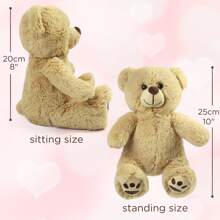 LotFancy Teddy Bear Stuffed Animals, 8'' Brown Baby Bear Plush Toy, Gift For Kids Boys Girls Christmas Gift ,Birthday Gifts