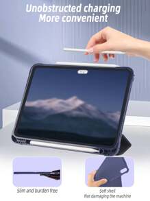 iPad 纯色笔槽保护壳，兼容 iPad Mini4/Mini5/Mini6/Mini7/Air/Air2/9.7/10.2/10.5/Air4/Air5/Pro 11 英寸/第 10 代/Air 11 英寸 (M2)-2024/Air 13 英寸 (M2)-2024/Pro11 英寸 (M4)-2024/Pro13 英寸 (M4)-2024/iPad Air 13(M3 2025)/iPad Air 11 英寸 (M3) 2025/iPad (A16) 11 英寸第 11 代 2025 型号