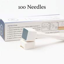 100Needles/140Needles Adjustable 0-3mm Microneedling Derma Stamp,Microneedle Derma Roller For Beard Derma Pen Skin Care Tool Home Use - White - View 8