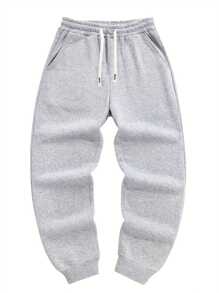 5件套男士经典纯色休闲运动慢跑裤，抽绳腰带，束脚设计，带口袋，适合户外跑步，春秋季穿着 - 彩色 - 查看 5