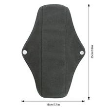 1Pc Black Sanitary Pads Light Flow Menstrual Pads Charcoal Bamboo Washable Cloth Menstrual Pads Mama Cloth Reusable Sanitary Pads Daytime