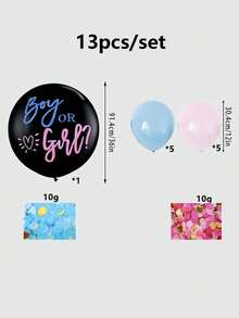 3pcs 36-Inch Gender Reveal Printed Balloons For Party Decoration - Multicolor - View 2