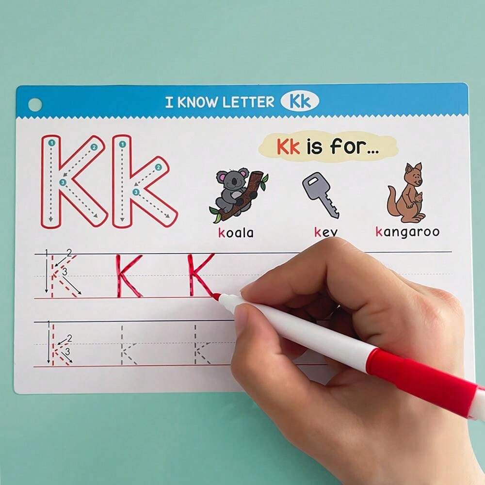 26 Letters And Number Tracing Practice Card Kids Handwritting Tracing