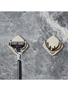 2 Móc dán đa năng bằng gạc hươu, Móc cạo râu, Móc dao cạo râu, Móc treo tường, Móc dán đa năng, Giá để bàn chải đánh răng, Chìa khóa chịu lực chắc chắn không cần khoan, Đồ trang sức, Móc treo đồ cạo râu, Thích hợp để cất giữ dao cạo râu, Lưu trữ trong phòng tắm, Thích hợp cho phòng, Nhà bếp, Phòng tắm, Tường, Quần áo - Nhiều màu - Xem 3