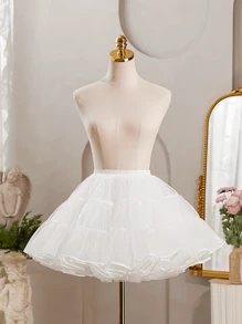 1 chiếc váy lót trắng cho nữ, dài 80cm ngắn 45cm 2 lớp 3 tầng bằng vải tuyn pha lê lót, không xương, váy lót mềm mại có thể điều chỉnh cho váy dự tiệc, váy cưới, trang phục Hanfu Halloween ngày lễ tình nhân ngày lễ tình nhân mùa thu cho nữ - nhiều màu - Xem 8