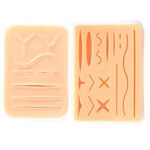 1 件或 1 套硅胶皮肤缝合手术训练套件伤口缝合练习垫操作垫牙科设备牙医材料 3 层最佳缝合练习垫，兽医缝合垫用于手术打结 - 杏色 - 查看 2