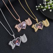 1PC Personalized Hip Hop I Love You Love Letter Pendant Necklace Couple Commemorative Gift - Gold - View 2