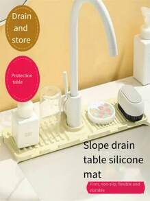 1 件装厨房硅胶水龙头垫、水波纹水龙头接水垫、大号水槽防溅垫、浴室台面保护垫 - 多色 - 查看 1