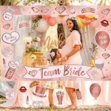 25pcs Bride Team Prop Set - 1 "Bride Team" Photo Frame, 24 Fun Accessories, Great For Bridal Shower And Wedding Celebrations - Multicolor - View 3