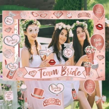 25pcs Bride Team Prop Set - 1 "Bride Team" Photo Frame, 24 Fun Accessories, Great For Bridal Shower And Wedding Celebrations - Multicolor - View 2