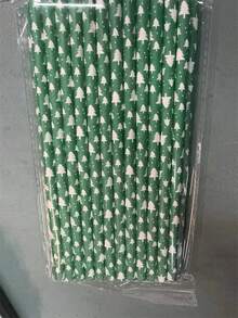 100 支节日主题红色和绿色纸吸管 - 一次性 7.75 英寸（19.7 厘米）圣诞礼物 - 100支裝 - 查看 14