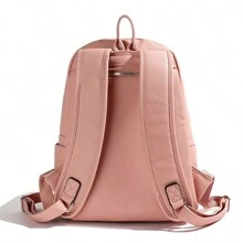 Modinha University Women's Medium Backpack With Pompom Key Chain - 咖啡棕 - 查看 3