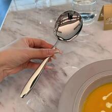 1pc Stainless Steel Serving Spoon, Large Square Spoon, Stainless Steel Buffet Spoon, Banquet Catering Utensil, Suitable For Party, Buffet, Dinner, Banquet, Kitchen - Silver - View 3