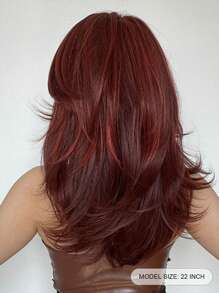 Glamorous Red Wine Wavy Wig - Heat-Resistant Synthetic Hair For Halloween Parties,Christmas Festival Wedding And Cosplay
