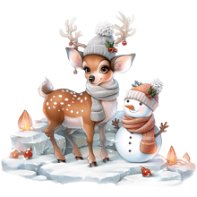 Christmas Window Glass Decorative Stickers, Cross-Border Santa Claus, Reindeer & Snowman Wall Decals - Multicolor - View 1