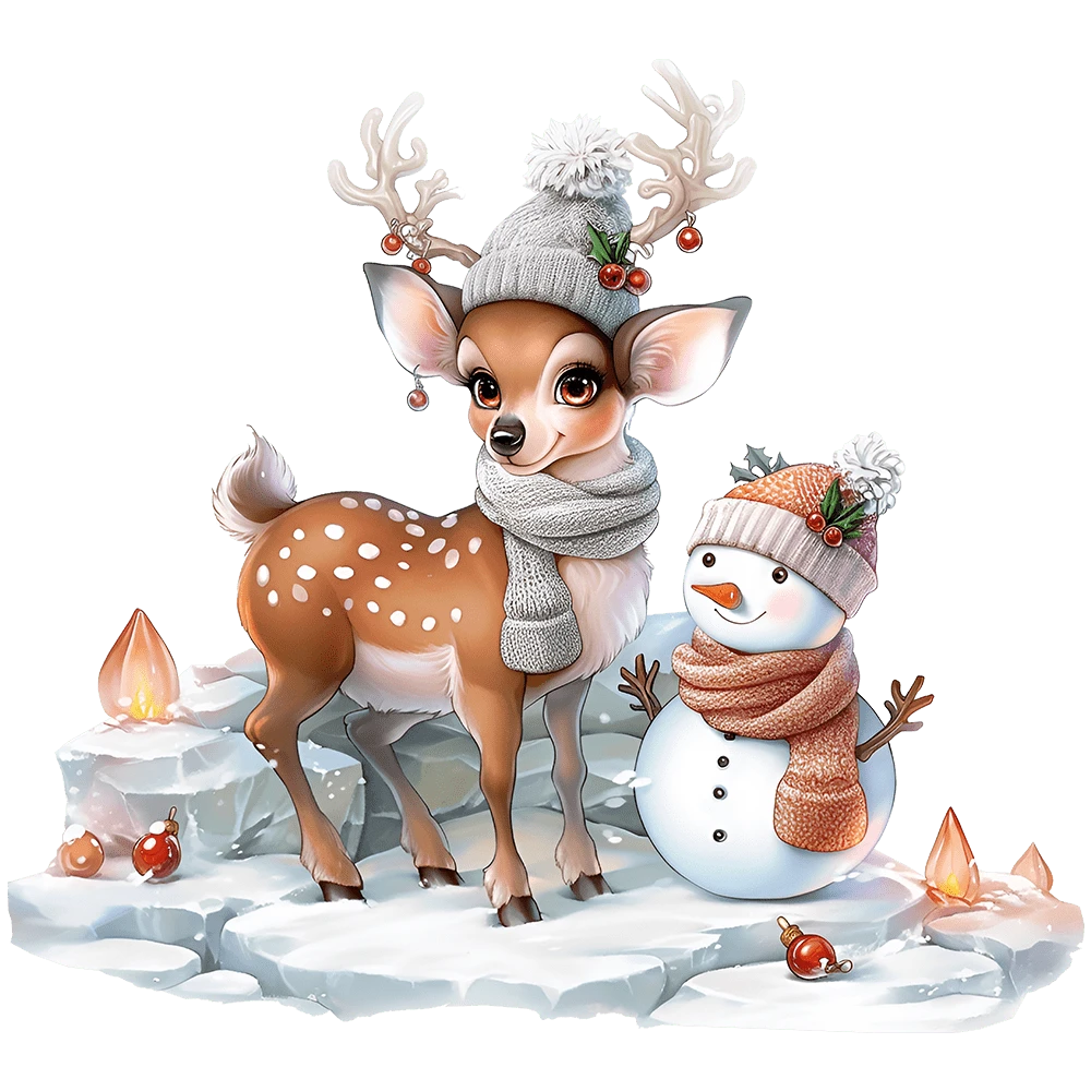 Christmas Window Glass Decorative Stickers, Cross-Border Santa Claus, Reindeer & Snowman Wall Decals - Multicolor - View 1