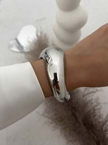 1 Stück übertriebener, modischer, minimalistischer asymmetrischer Metall-Geometrie-Manschetten-Armreif mit mehreren Elementen, multifunktionales und personalisiertes Design mit breit dehnbarem elastischem offenen Armreif, geeignet für Frauen im Alltag, Partys, Ferien, als Geschenk - Gold- und Silberfarbe