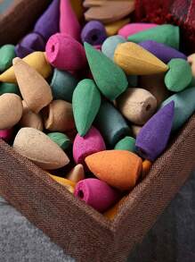 120 件天然回流香锥 - 多种香味，适合冥想和瑜伽 - 非常适合瀑布香炉架，用于房屋清洁、冥想、瑜伽、负能量清洁和家庭或办公室净化 - 彩色 - 查看 4