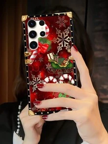 Christmas 1pc Candy Cane & Snowflake Pattern Rectangle Phone Case, Anti-Drop Design Compatible With Iphone 7 Plus/8 Plus/XR/XS Max/11/11 Pro/11 Pro Max/12/12 Pro/12 Pro Max/13/13 Pro/13 Pro Max/14/14 Pro/14 Plus/14 Pro Max/15/15 Pro/15 Plus/15 Pro Max/IPhone 16/IPhone 16 Plus/IPhone 16 Pro/IPhone 16 Pro Max, Samsung Galaxy Z Flip3/Z Flip4/S23 FE/S20+/S20 Ultra/S21 Ultra/S22 Ultra/S23 Ultra/S24 Ultra 5G, F15/M15, Note20 Ultra, Note10+, A04E/A05/A12/A13 4G/A14/A15/A22/A23/A24/A25/A32/A33/A34/A52/A53/A54/A55/A72/A73 5G, OPPO A38/A18/A78 5G/A98/A79 5G/A60 4G, Realme C53/C55/C61/C63, Redmi Note12 Pro+ 5G/Note13 Pro - Gold - View 6
