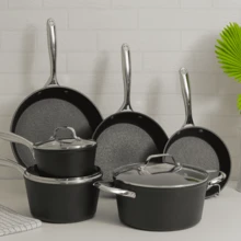 Titanium Non-Stick Cookware Set For Induction Stove 3-Piece Kit Black Rock Set - 查看 6