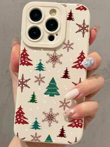 1 PIEZA Funda antideslizante para teléfono con diseño de árbol de Navidad colorido compatible con iPhone 15/15 Pro Max/14/13/12/11/7/8/XS/11 Pro
