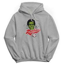 Nearly There Zombies Baseball Halloween Fall Unisex Graphic Cotton Sweatshirt Hoodie - Light Grey - View 1