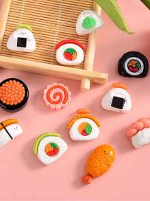 12pcs (Random Style) Realistic Fake Food Sushi, Alkaline Noodle, Bread, Toast Toy Food DIY Accessories, Foodie Gift Bag, Handmade Craft Supplies, Cream Decor