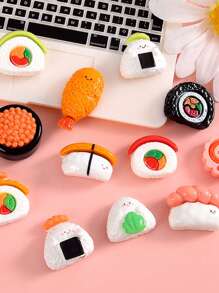 12pcs (Random Style) Realistic Fake Food Sushi, Alkaline Noodle, Bread, Toast Toy Food DIY Accessories, Foodie Gift Bag, Handmade Craft Supplies, Cream Decor