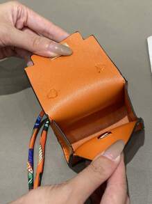 1pc New Pouch Portable Wrist Strap Bluetooth Earbud Case Multi-Function Small Bag Case Wallet With With Strap Gifts For Women Wallet Mini Wallet Purse Wallet Wristlet Wallet Coin Wallet - Purple - View 6