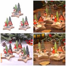 Christmas Candlestick Wood Candle Base Candle Holder Stand Cartoon Theme For Home And Offices Christmas Decoration,Room Decor,Gifts, Christmas Decorations, Christmas Gifts - Multicolor - View 12