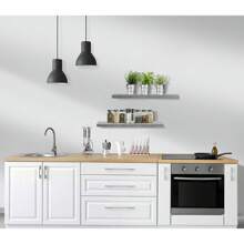 Juego de 3 (24"X9") estantes flotantes rectangulares Sorbus con soportes invisibles - para decoración de dormitorio, cocina, estantes de baño (gris blanco) - Multicolor - Ver 3