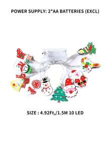 1 pieza Decoración navideña con luz LED que incluye Papá Noel, muñeco de nieve, bastón de caramelo, árbol de Navidad, calcetín, copo de nieve, para decorar la habitación, el hogar, fiestas, vacaciones, árbol de Navidad, regalo de Navidad y Acción de Gracias