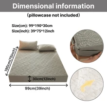1pc Waterproof Breathable Mattress Cover Bed Fitted Sheet Mattress Protector For Single/Double/140/160 Muti Size Gray/Green - Dark Grey - View 15