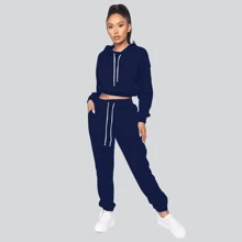 Conjunto Deportivo 2 Piezas Para Dama SEXY FASHION SJ107 - Azul Marino - Ver 3