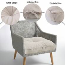 Idee-Home Outdoor Chair Cushions Set Of 4, 5" Thick Outdoor Seat Cushion Waterproof Patio Furniture Cushions With Ties, Dining Chair Cushions 19" X 19" Indoor Chair Pads